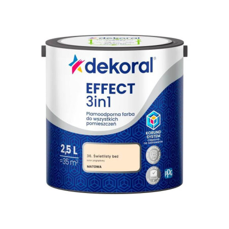 Farba Lateksowa Plamoodporna Effect 3IN1 2.5L Świetlisty Beż Dekoral