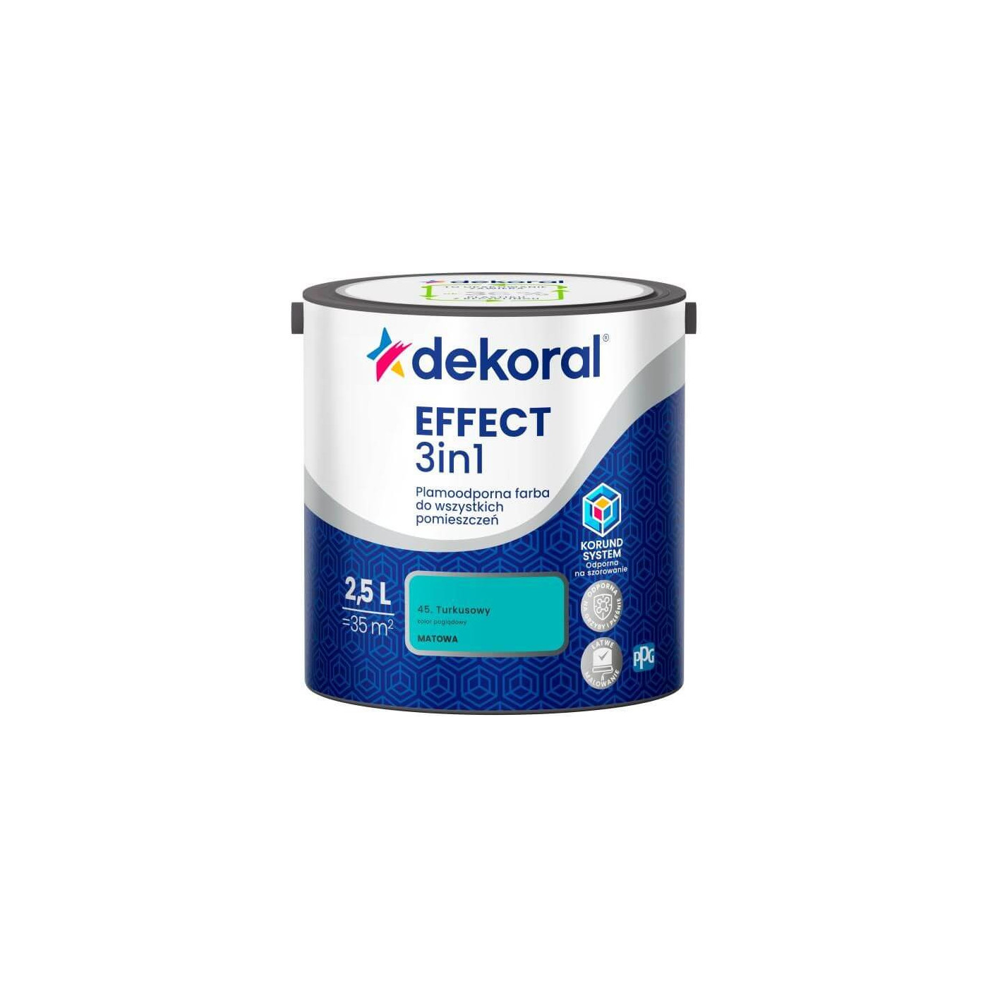 Farba Lateksowa Plamoodporna Effect 3IN1 2.5L Turkusowy Dekoral