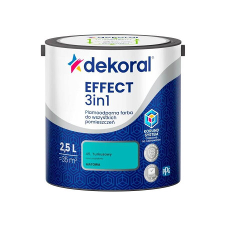 Farba Lateksowa Plamoodporna Effect 3IN1 2.5L Turkusowy Dekoral