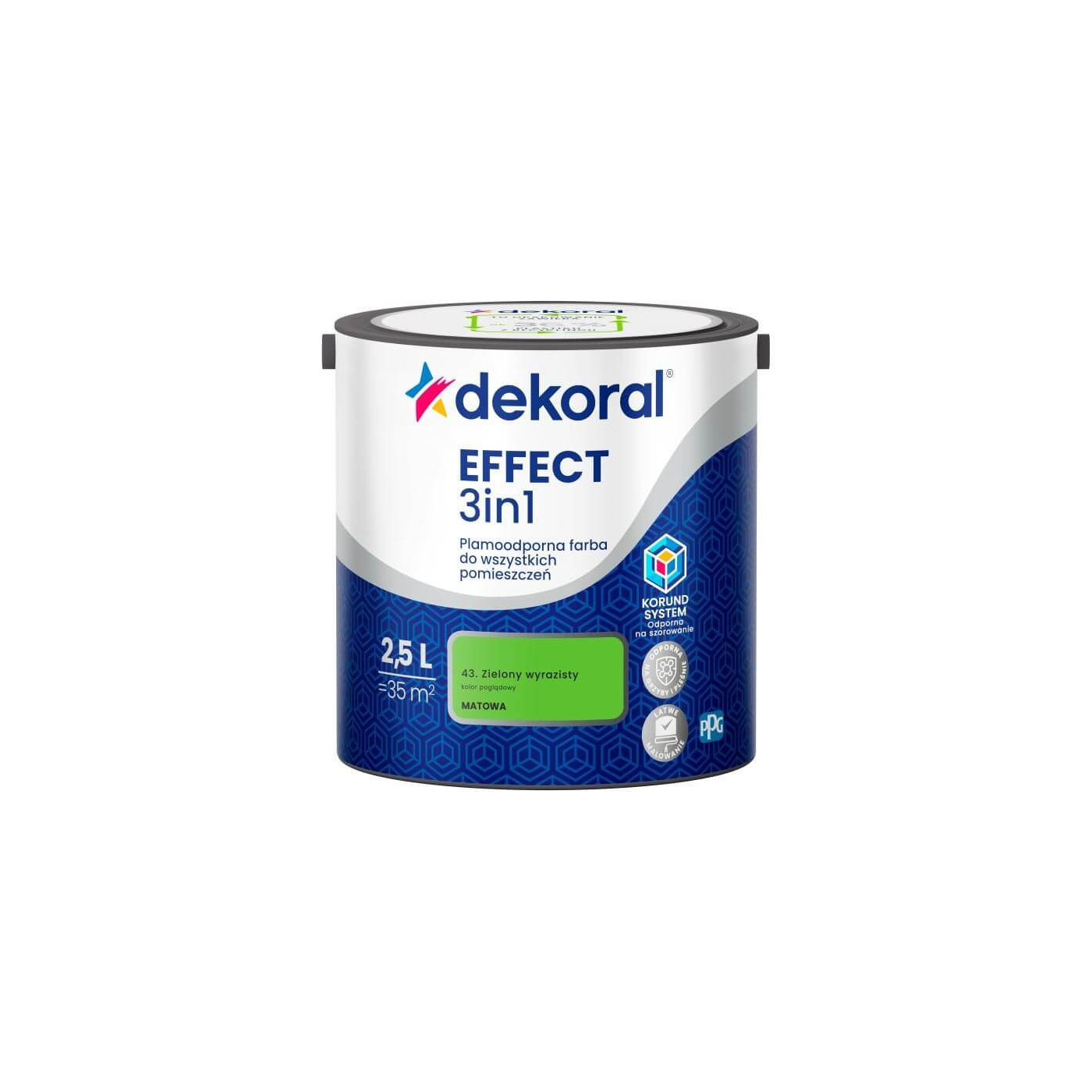 Farba Lateksowa Plamoodporna Effect 3IN1 2.5L Zielony Wyrazisty Dekoral