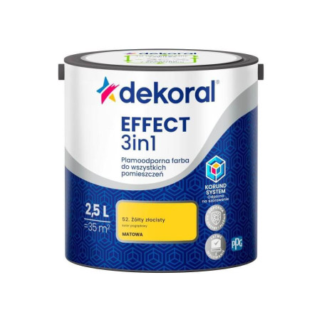 Farba Lateksowa Plamoodporna Effect 3IN1 2.5L Żółty Złocisty Dekoral