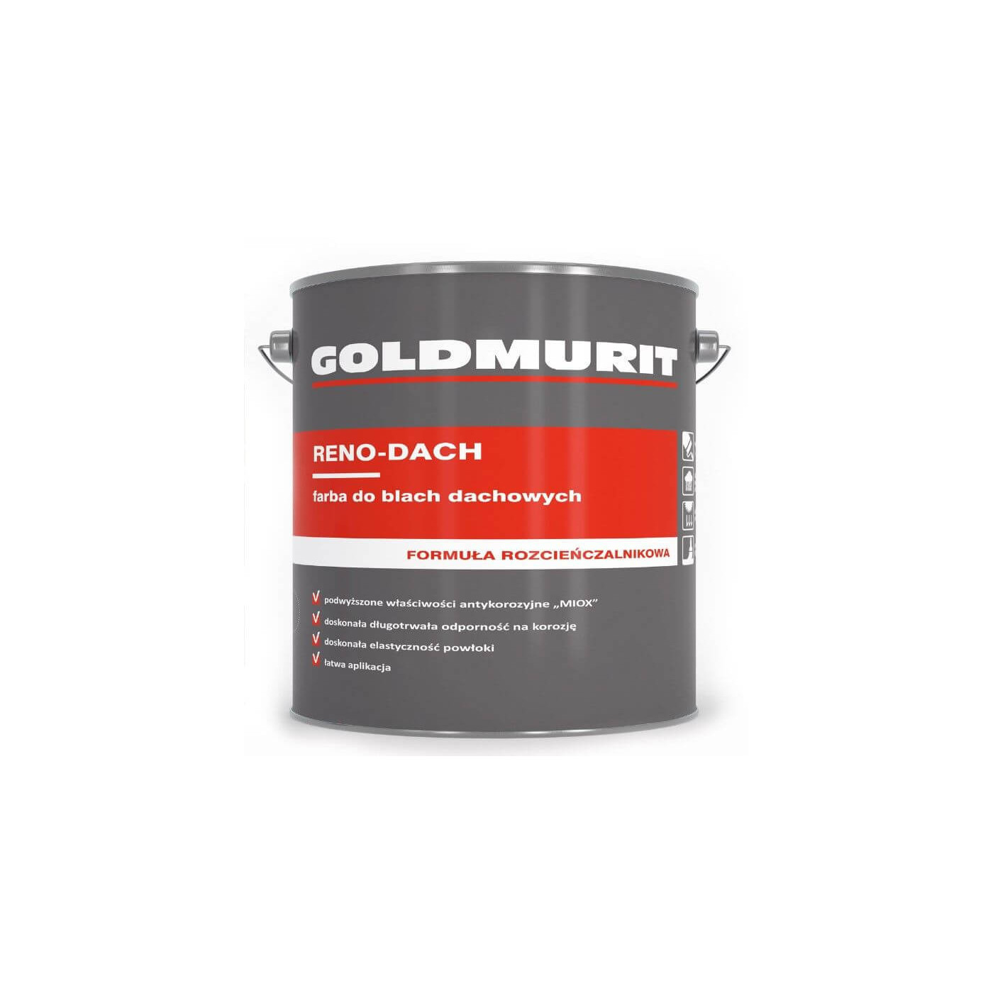 Reno-Dach Farba Do Blach Dachowych Szary Stalowy - Formuła Rozcieńczalnikowa 7037 5L Goldmurit