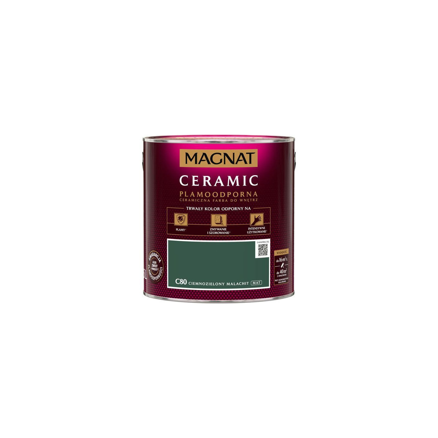Farba Ceramiczna Ceramic Ciemnozielony Malachit C80 2.5L Magnat