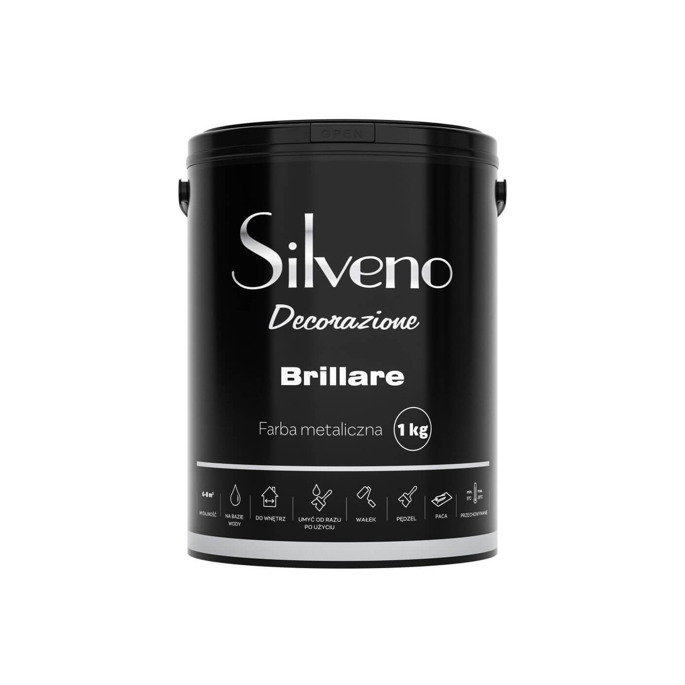 Farba Metaliczna Brillare 1kg Silveno Decorazione