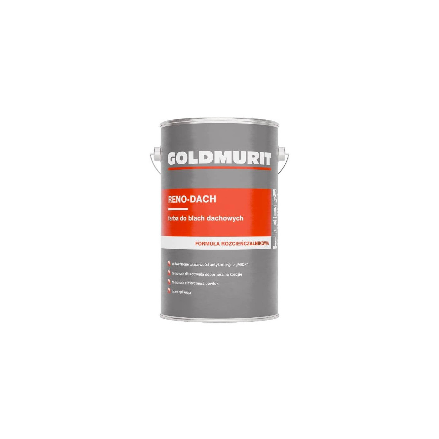 Reno-Dach Farba Do Blach Dachowych - Formuła Rozcieńczalnikowa 3009 1L Goldmurit