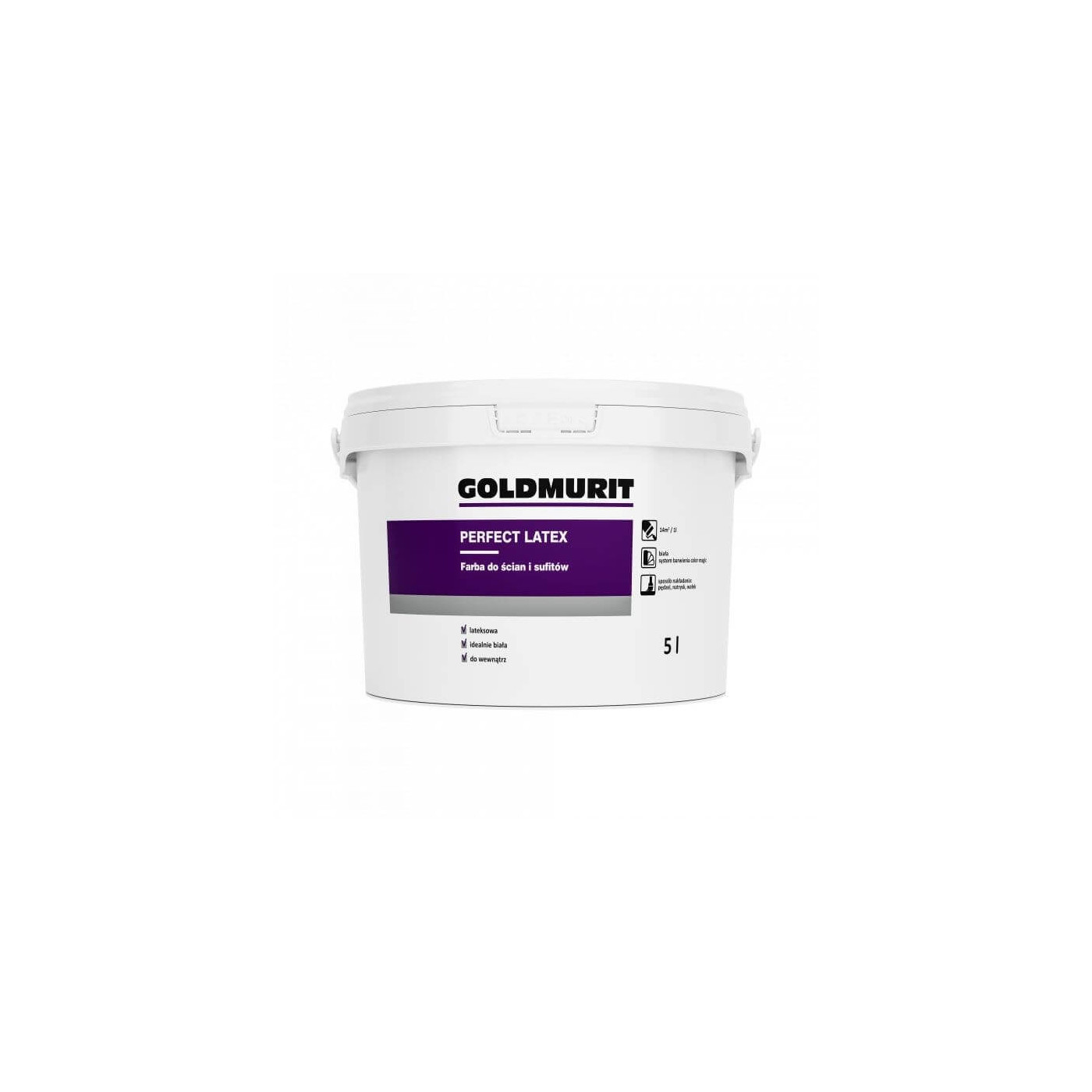 Farba Do Ścian i Sufitów Perfect Latex Biała/Baza1 5l Goldmurit