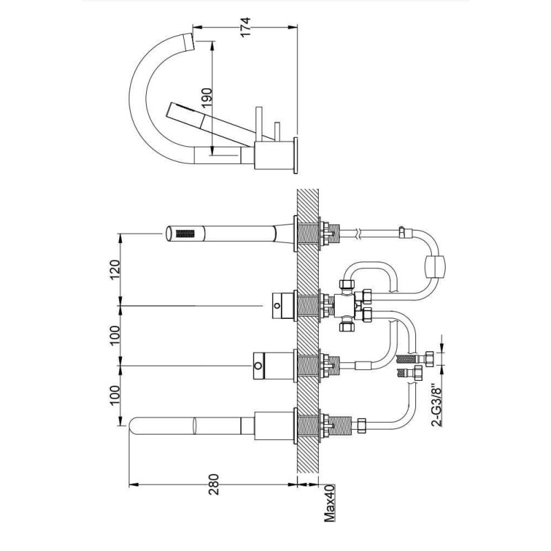 Bateria Wannowa Axel Black QB244AB Kohlman