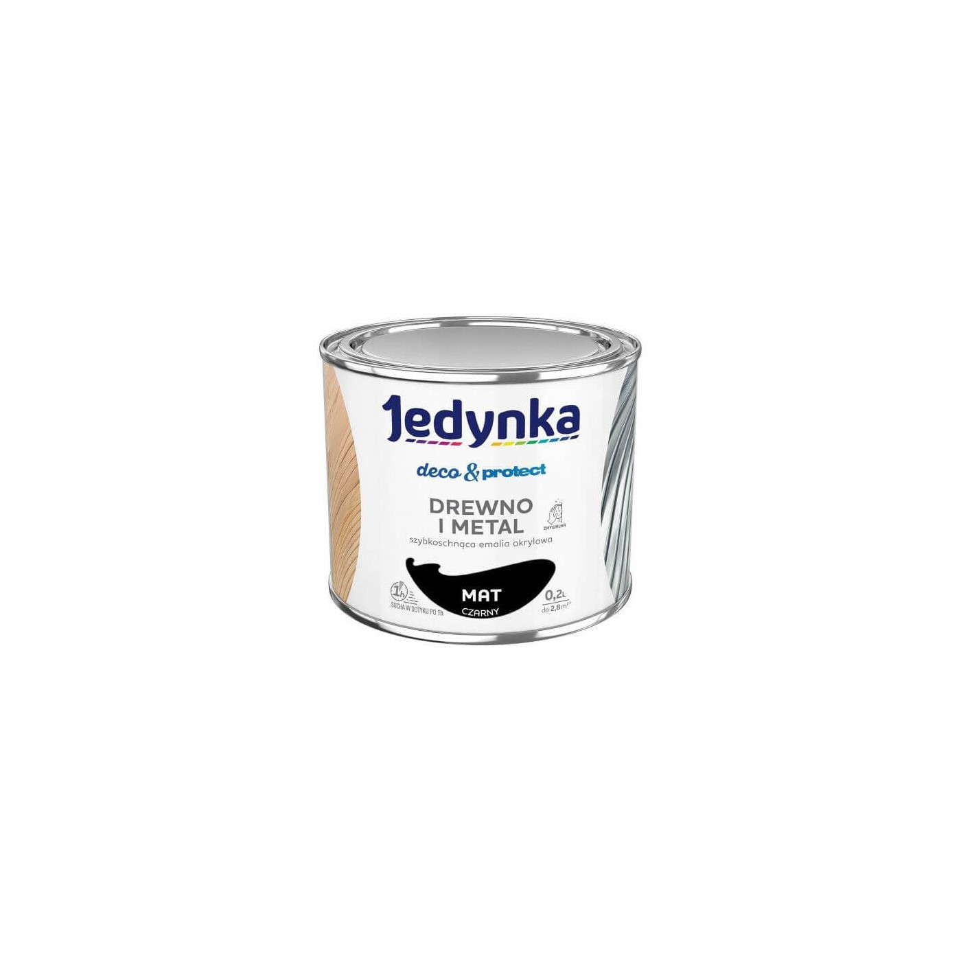 Farba Deco & Protect Drewno I Metal Czarny Mat 0.2L Jedynka-Tikkurila