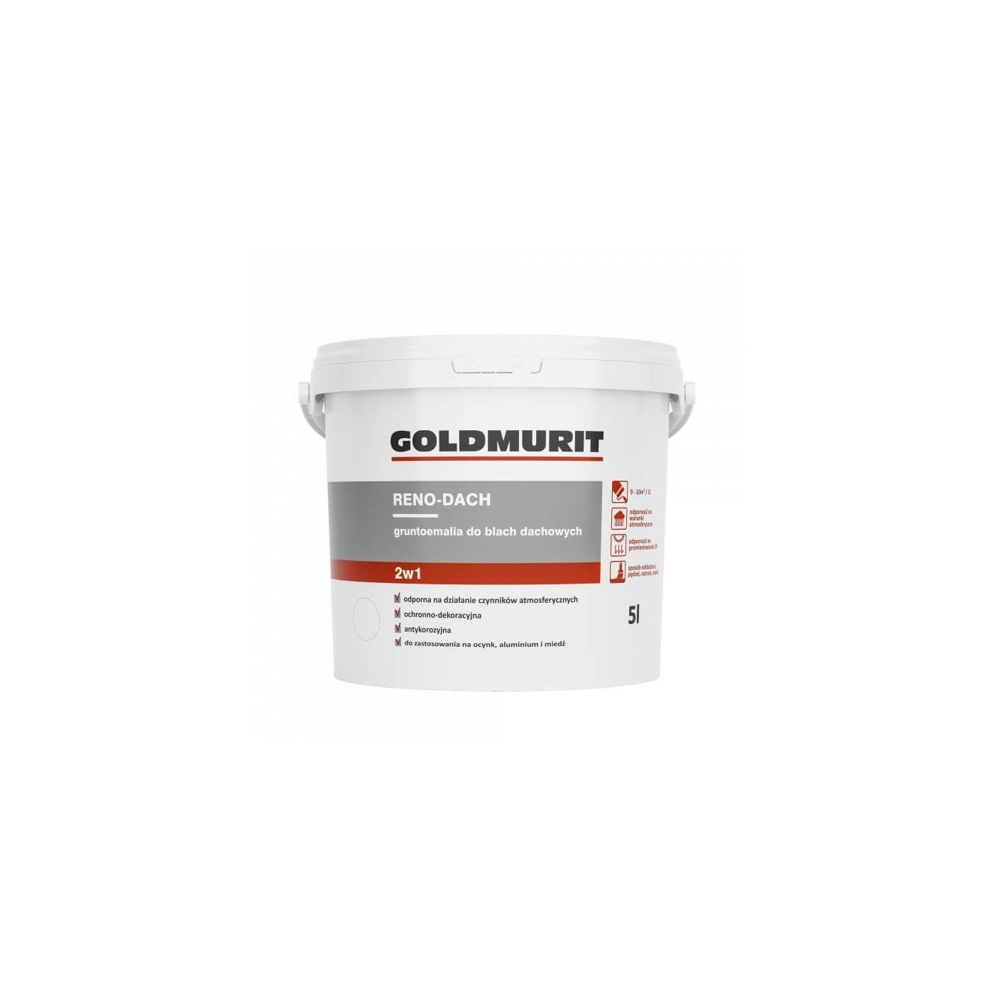 Farba Gruntoemalia Do Dachów Reno Dach Brązowy Ral 8019 5L Goldmurit