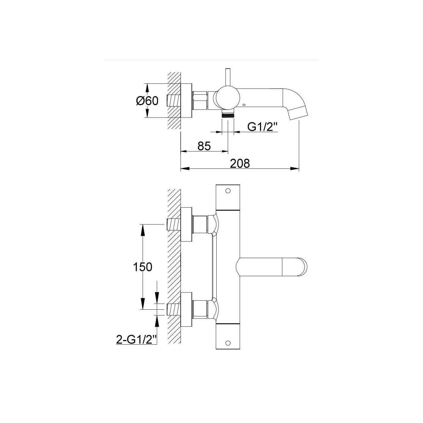 Bateria Wannowa Z Termostatem Axel QW710A Kohlman