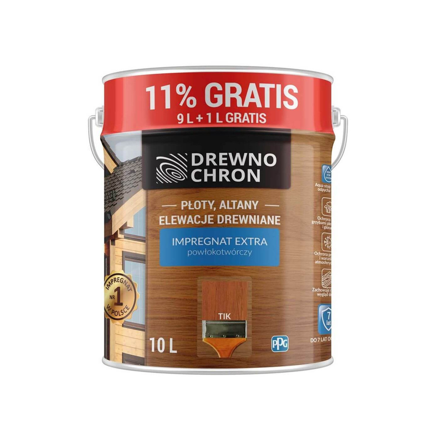 Impregnat Extra Powłokotwórczy Tik 10L Drewnochron