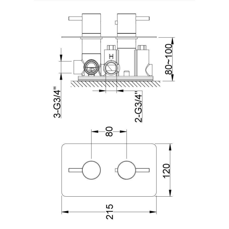 Bateria Wannowa Termostatyczna Axel QW433A Kohlman