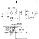 Bateria Wannowa Z Termostatem Axel QW265A Kohlman