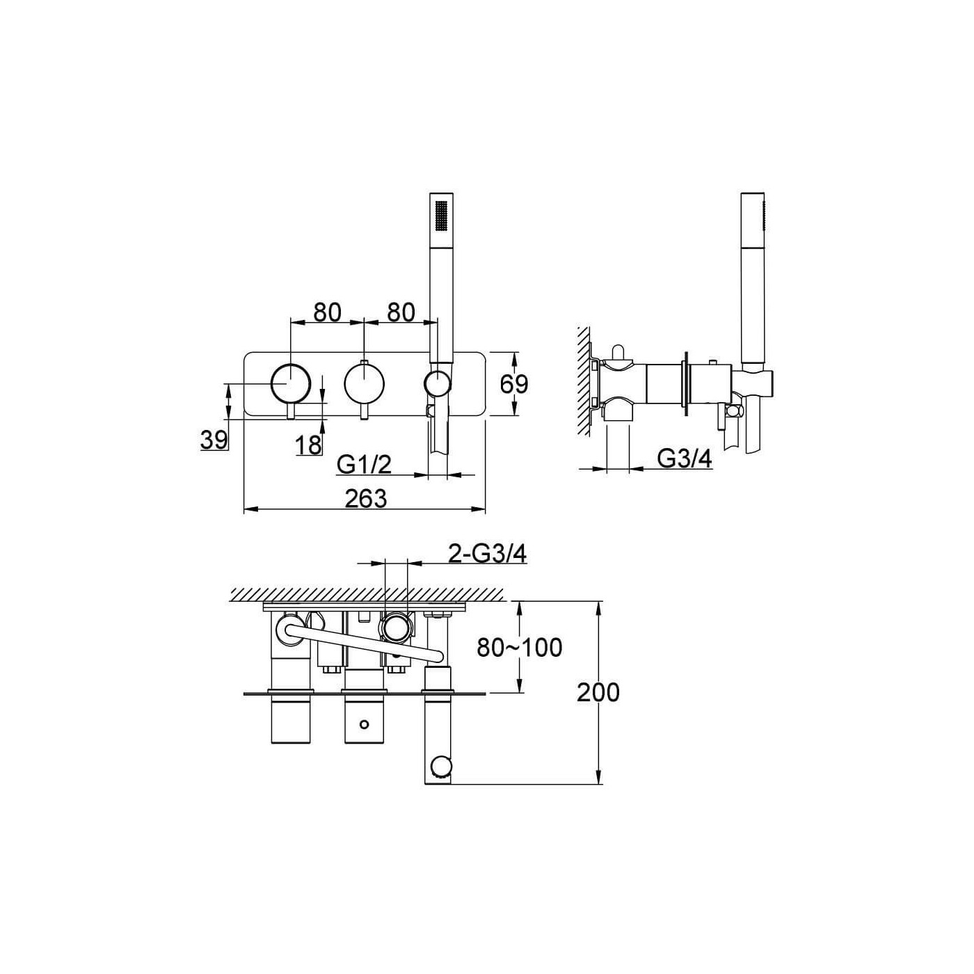 Bateria Wannowa Z Termostatem Axel QW265A Kohlman