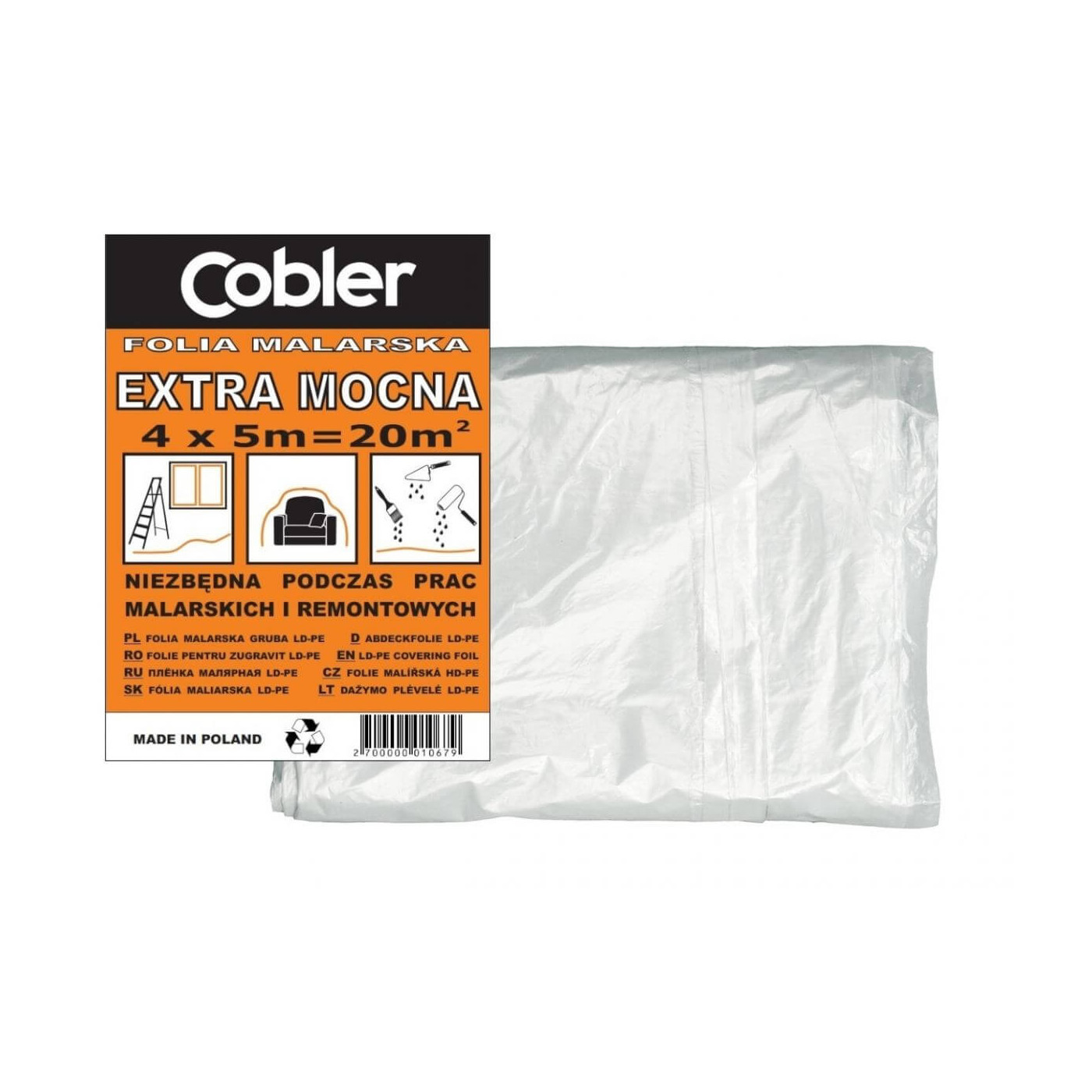 Folia Malarska Extra Mocna 4x5m 20m2 Cobler
