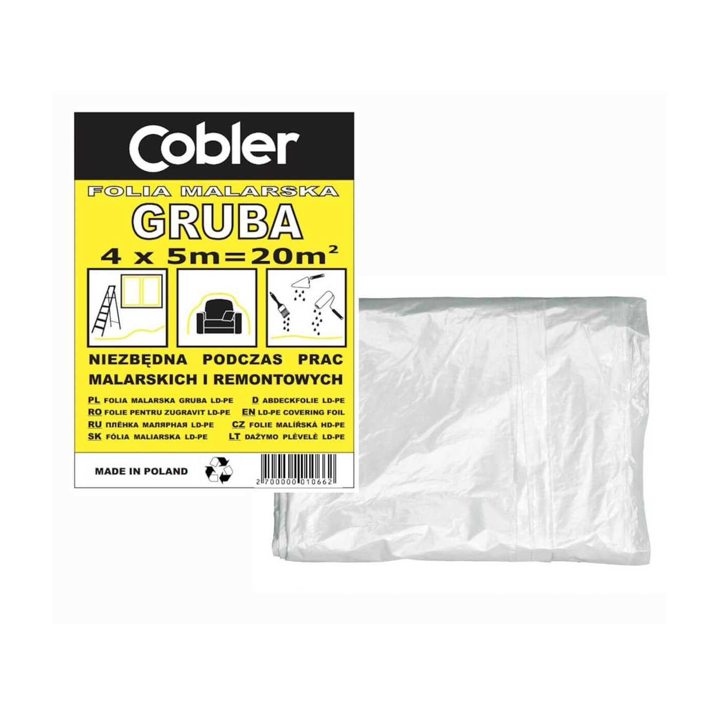 Folia Malarska Gruba 4x5 m Cobler