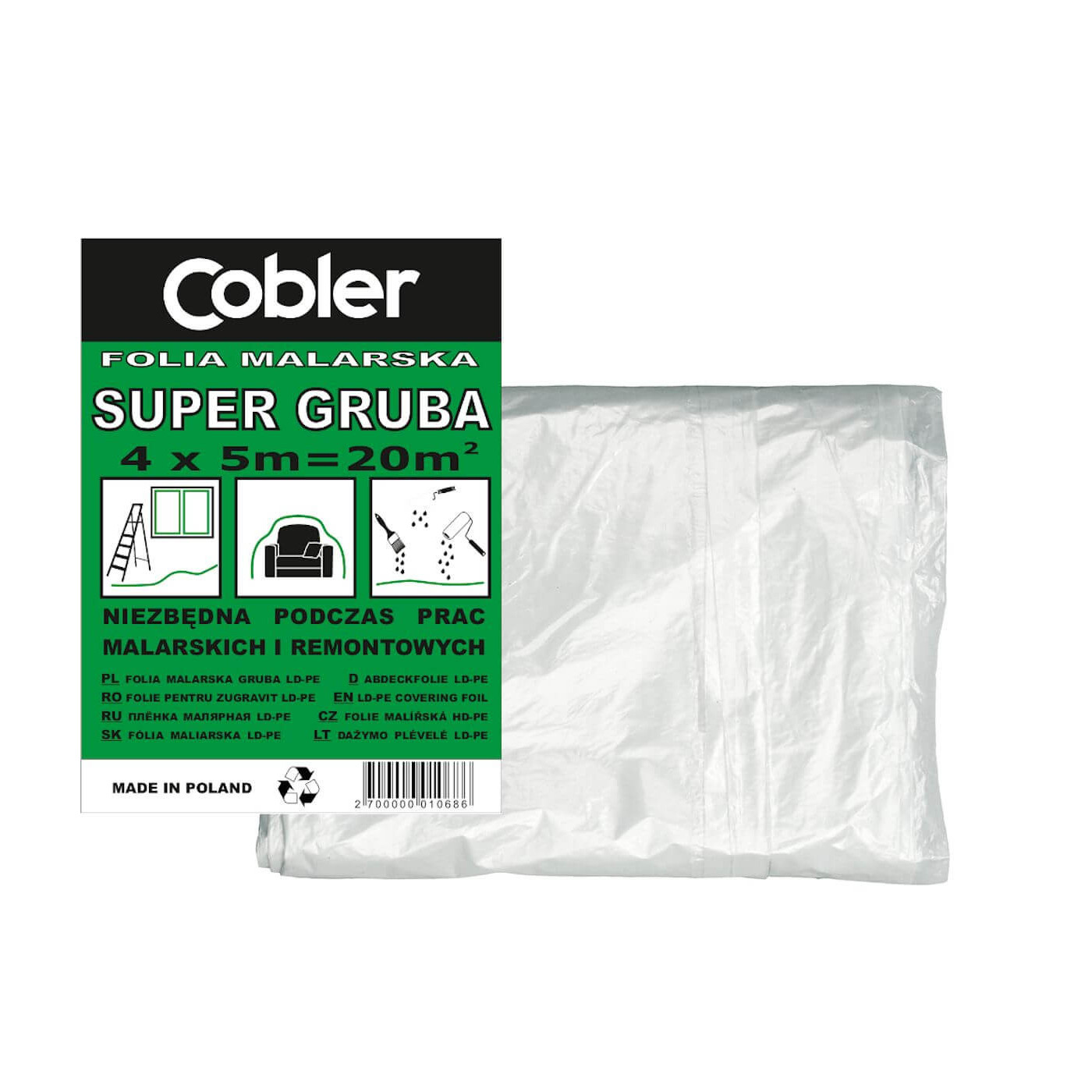 Folia Malarska Super Gruba 4x5m Cobler