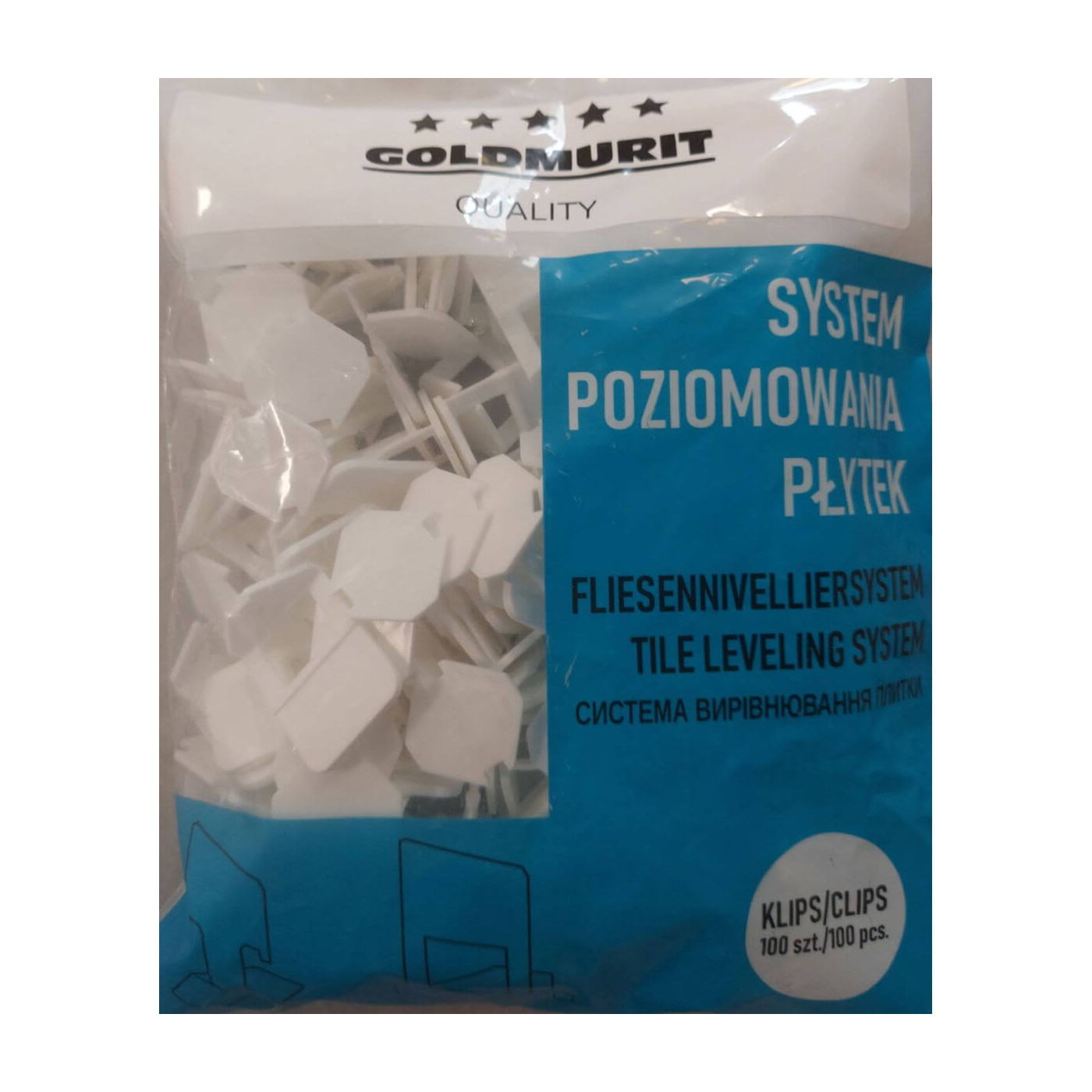 Klipsy Do Poziomowania Płytek 1,5 mm Białe 100 Szt. Goldmurit