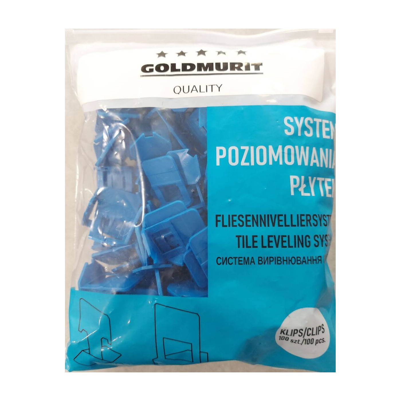 Klipsy Do Poziomowania Płytek 1 mm Niebieskie 100 Szt. Goldmurit