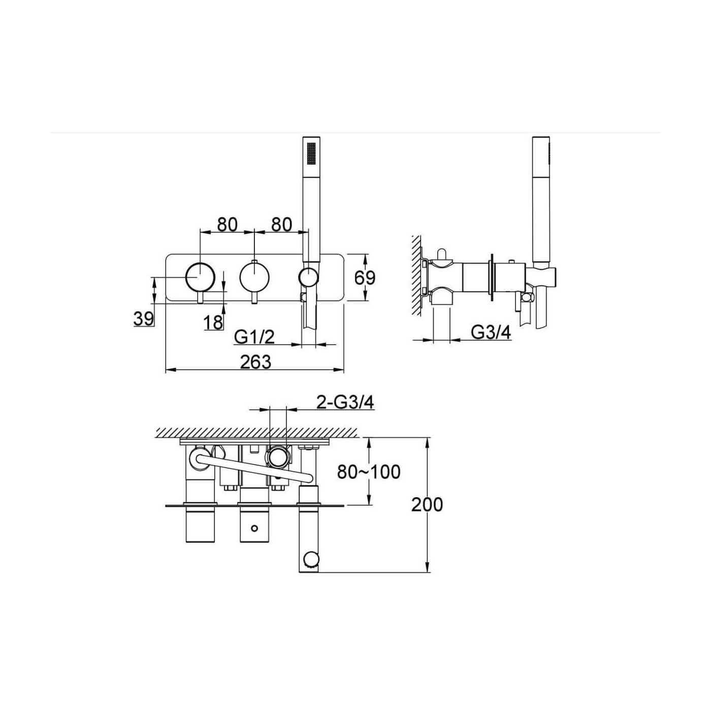 Bateria Wannowa Termostatyczna Axel Gold QW265AGD Kohlman