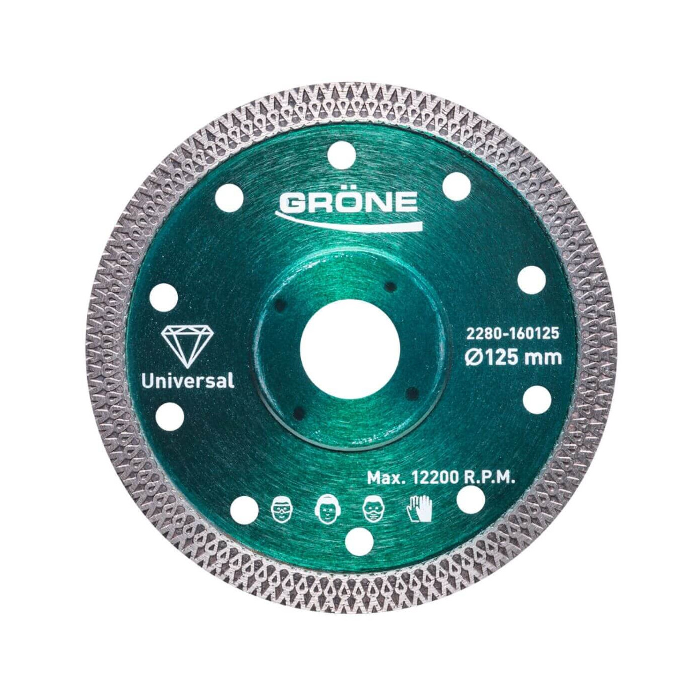 Tarcza Diamentowa 125 x 22,2 mm Z Segmentem Ciągłym Ryflowanym Grone