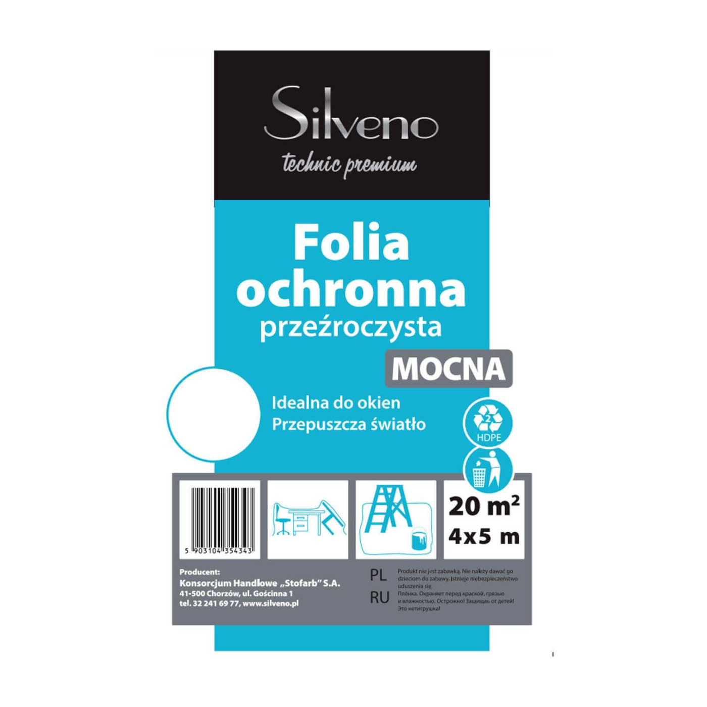 Folia Ochronna Mocna Przeźroczysta 4x5 Silveno
