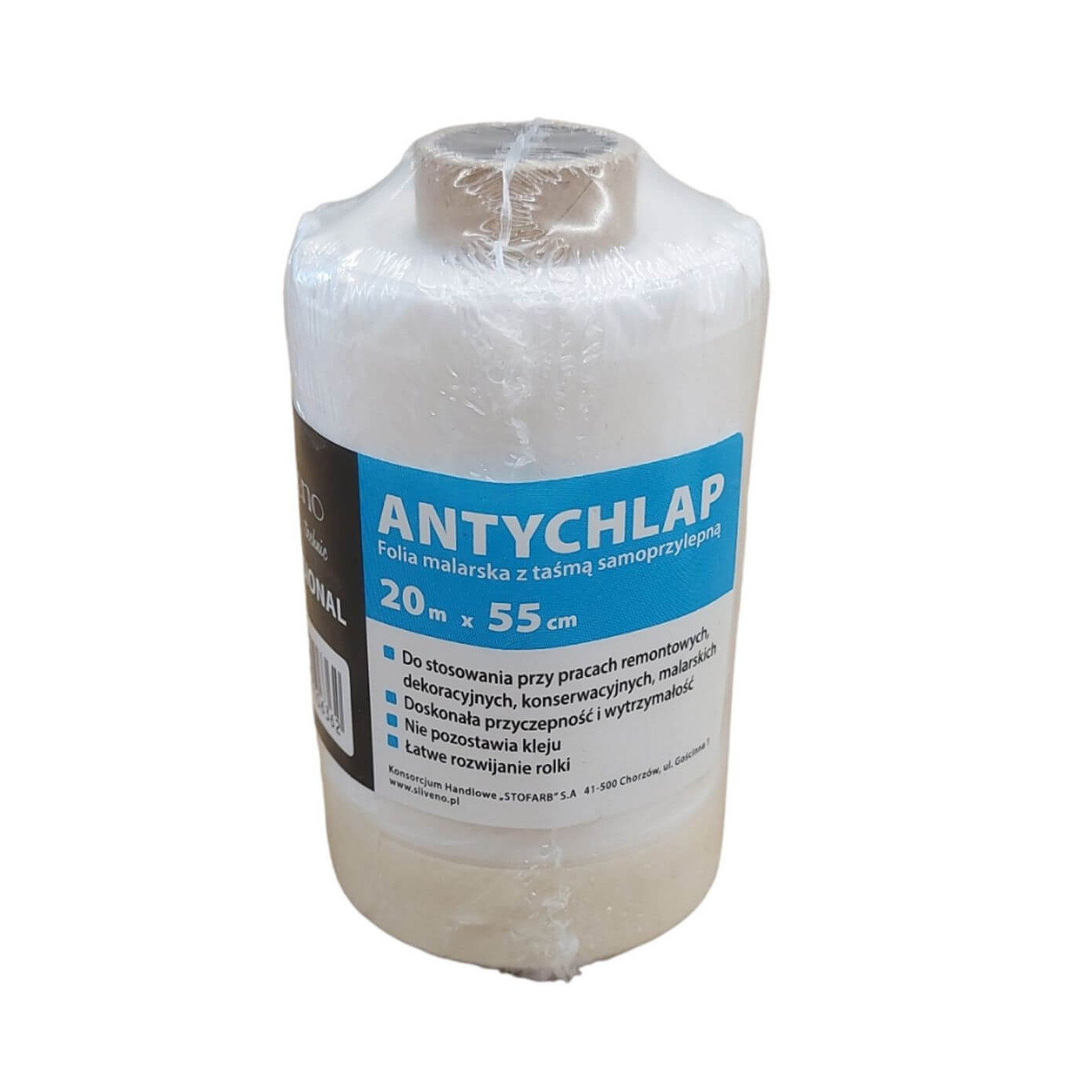Folia Ochronna z Taśmą Samoprzylepną Antychlap 20mx55cm Silveno
