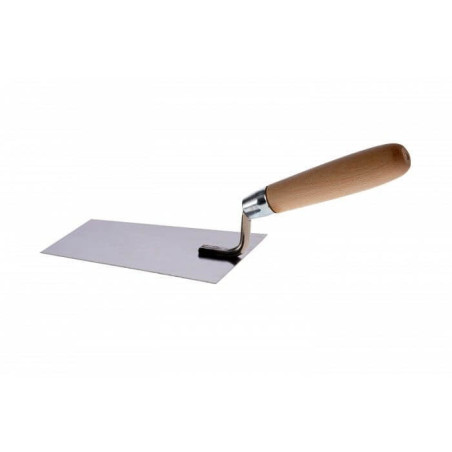 Nierdzewna Kielnia Trapezowa Szeroka 180 mm Uchwyt Drewno Goldmurit