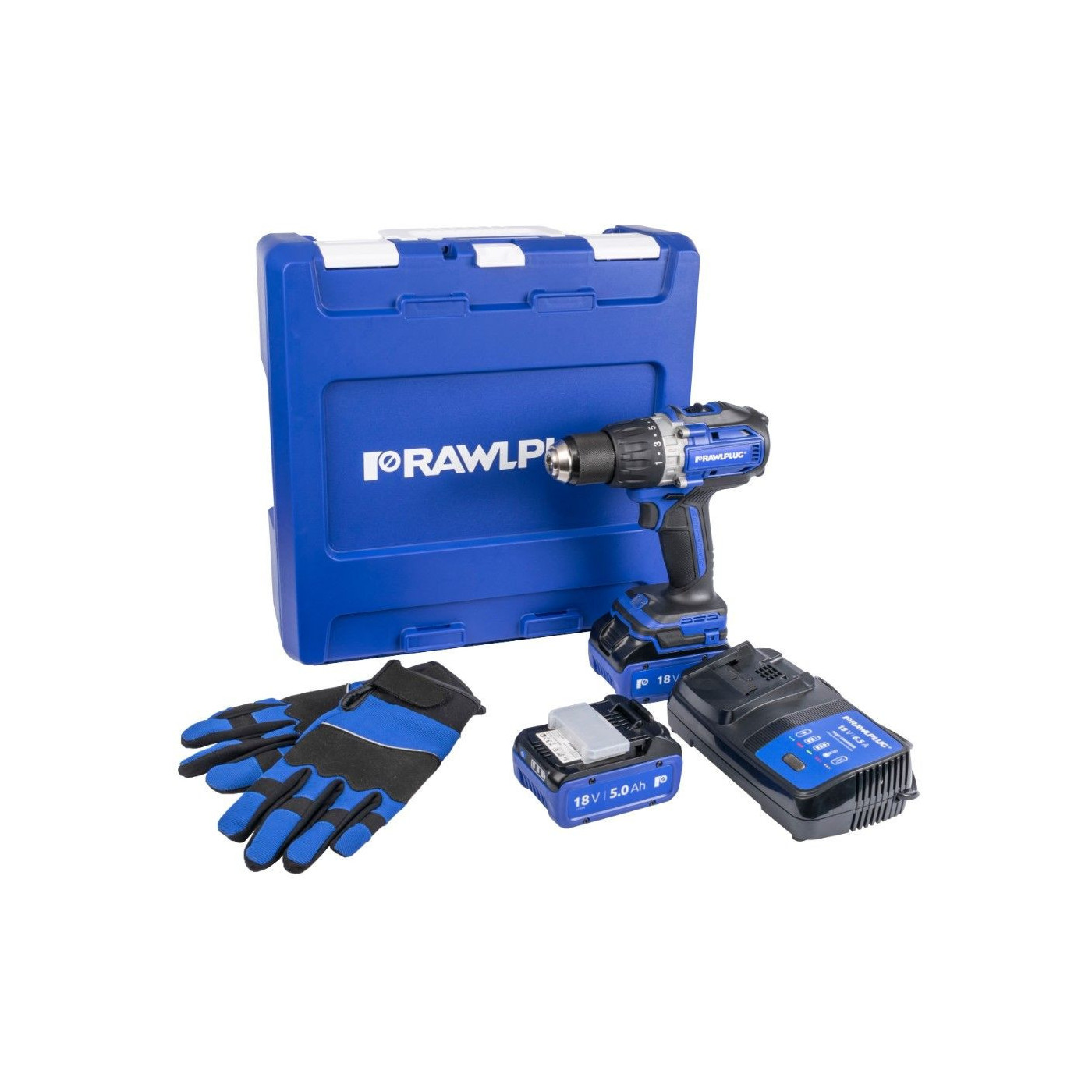 Wiertarko-Wkrętarka Udarowa 18V 100 Nm 2x Akumulator 5,0 Ah Szybka Ładowarka 6,5A RawlCase R-PDD18-P100-XL2 Rawlplug