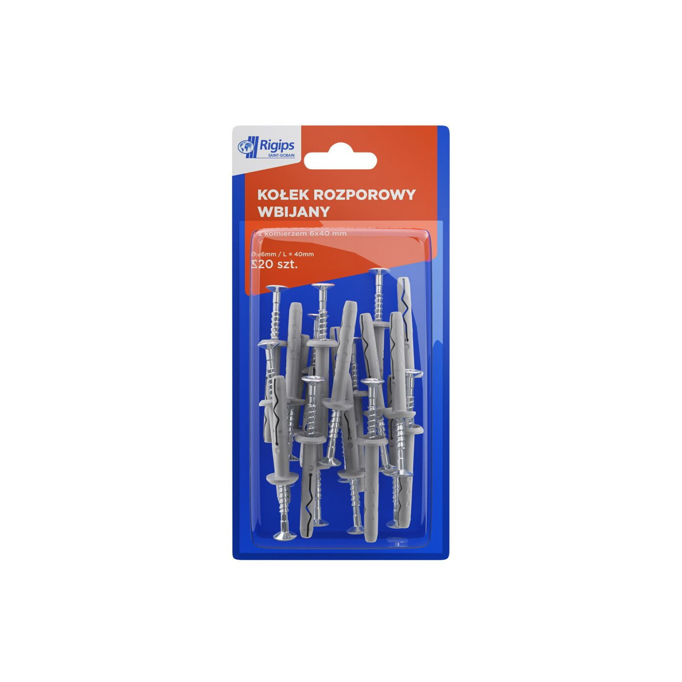 Kołek Wbijany z Kapturkiem DIY 6x60 mm 11511902 Rigips