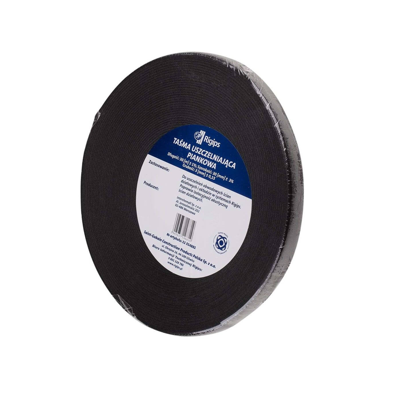 Taśma Akustyczna Uszczelniająca Piankowa 30mm x 30mb Rigips