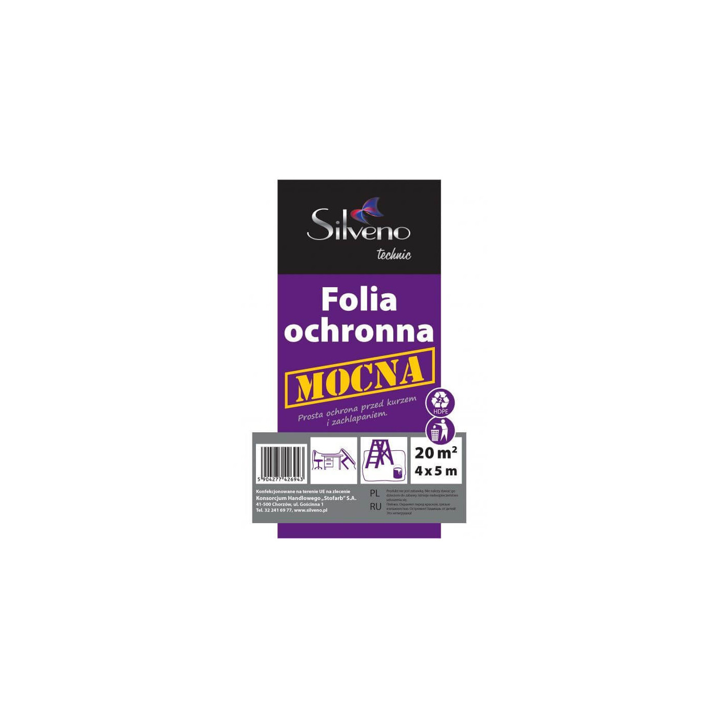 Folia Budowlana 4x5 m Silveno