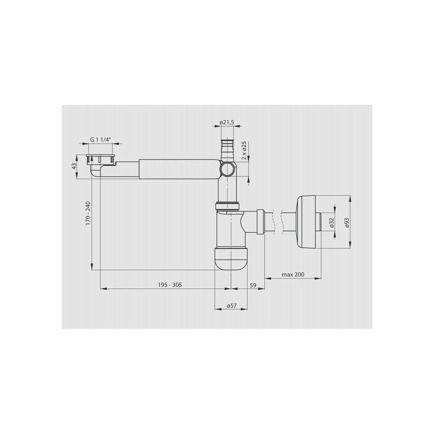 Syfon Teleskopowy Space Saver 5,7x17-24x25,4-36,4 cm Deante