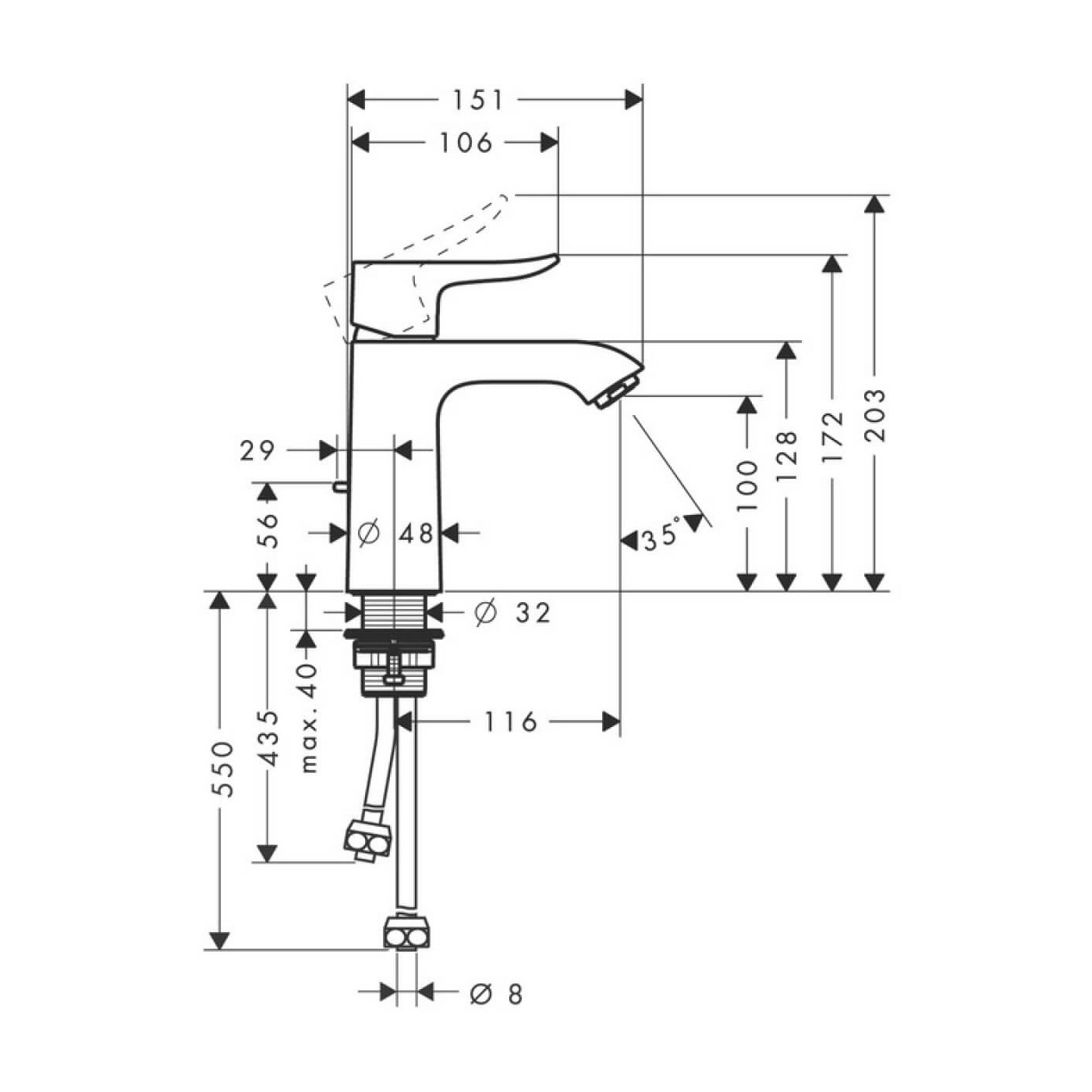 Bateria Umywalkowa Metris 31074000 Hansgrohe