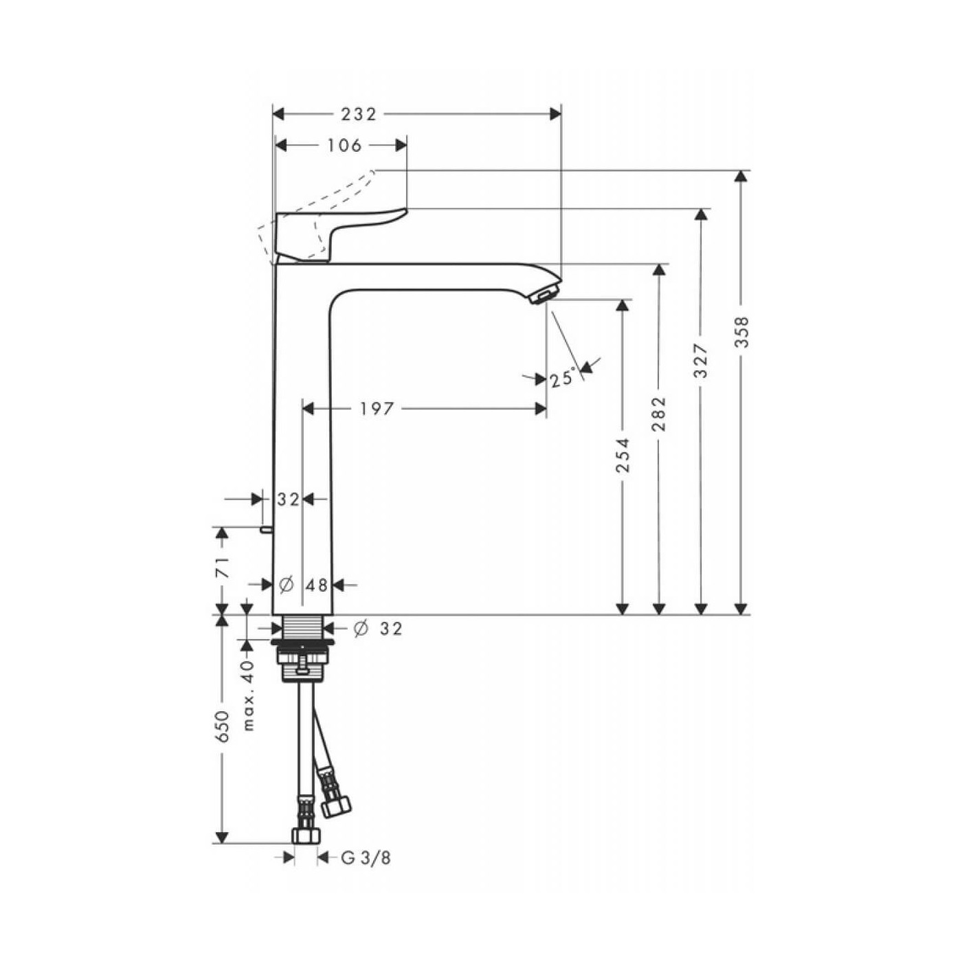 Bateria Umywalkowa Metris 260mm 31082000 Hansgrohe