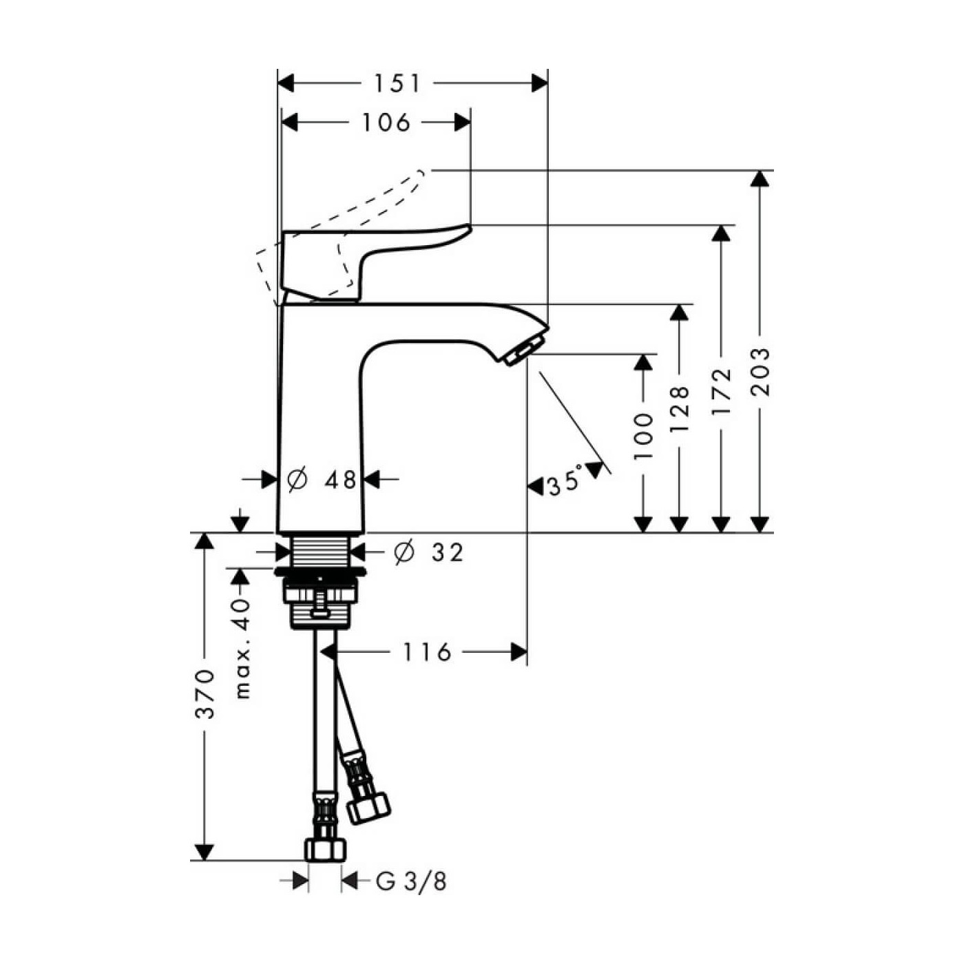 Bateria Umywalkowa Metris 31084000 Hansgrohe