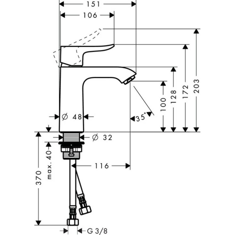 Bateria Umywalkowa Metris 31084000 Hansgrohe