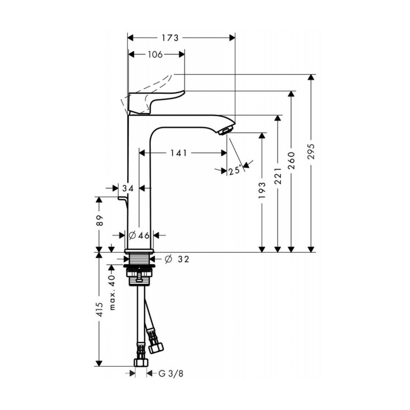 Bateria Umywalkowa Metris E2 31183000 Hansgrohe