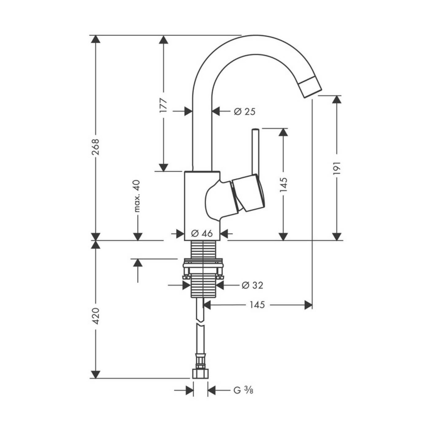 Bateria Umywalkowa Talis S 32070000 Hansgrohe