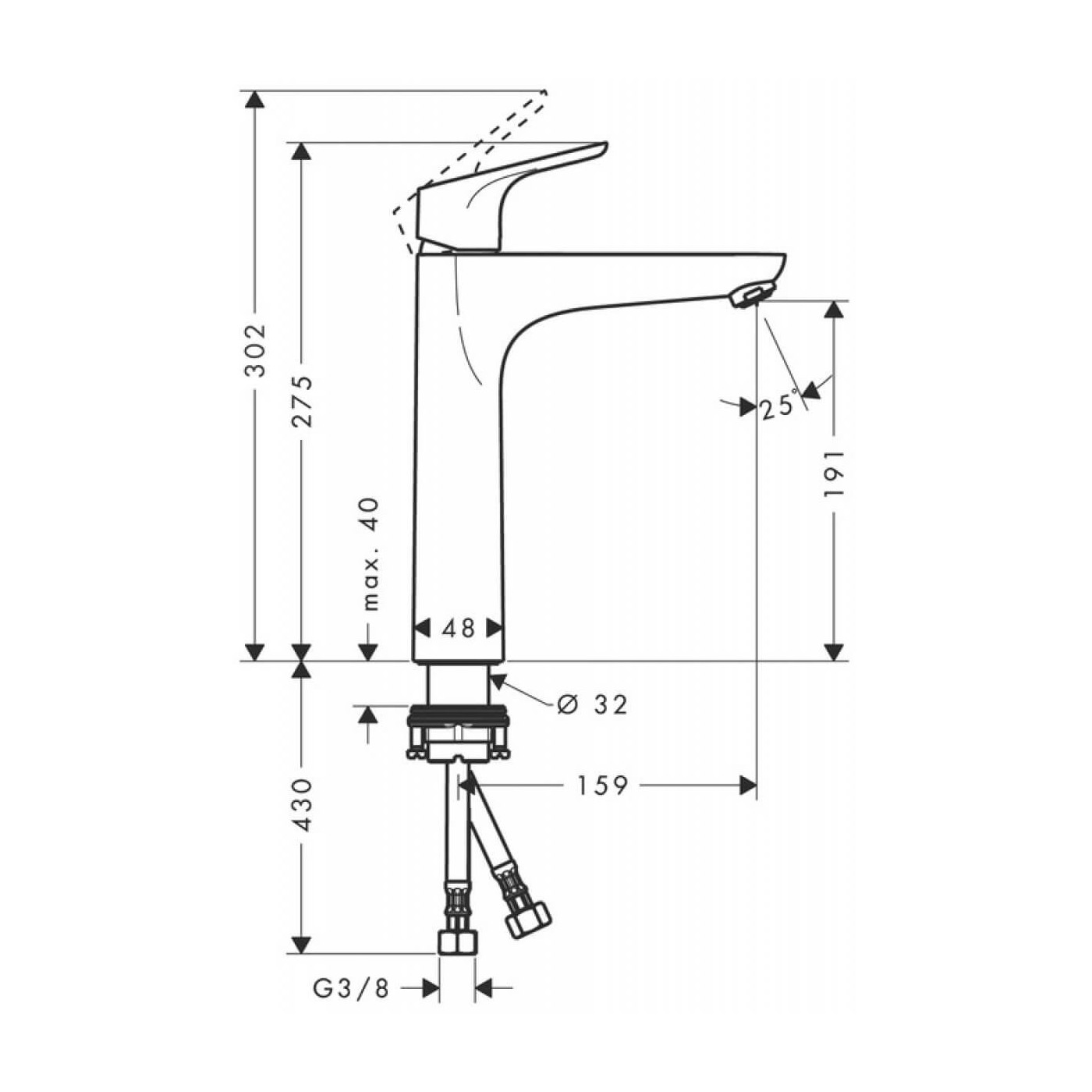Bateria Umywalkowa Focus 190mm 31518000 Hansgrohe