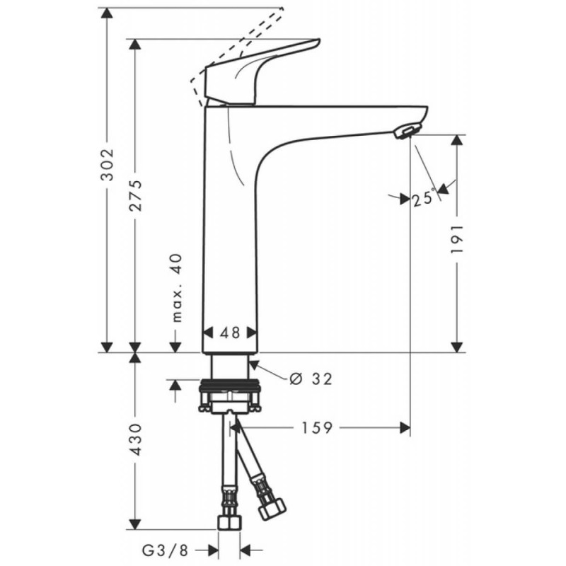 Bateria Umywalkowa Focus 190mm 31518000 Hansgrohe