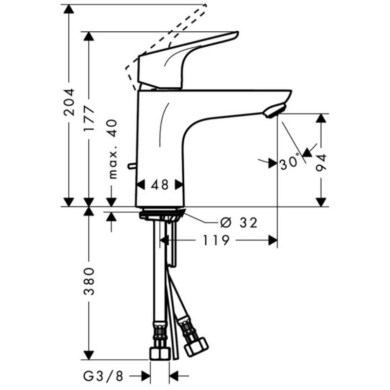 Bateria Umywalkowa Focus 100mm Z Kompletem Odpływowym 31607000 Hansgrohe