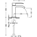 Bateria Umywalkowa Cuadro 00610101 Tres