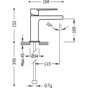 Bateria Umywalkowa Stojąca Jednouchwytowa Class 20510301 Tres