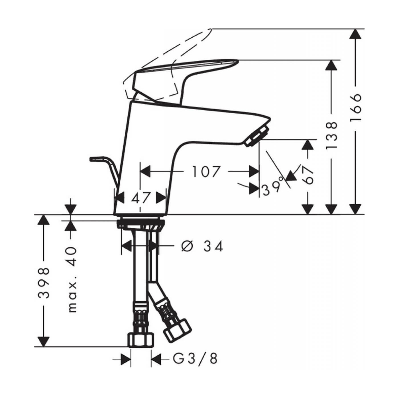 Bateria Umywalkowa Jednouchwytowa Logis 70 71070000 Hansgrohe
