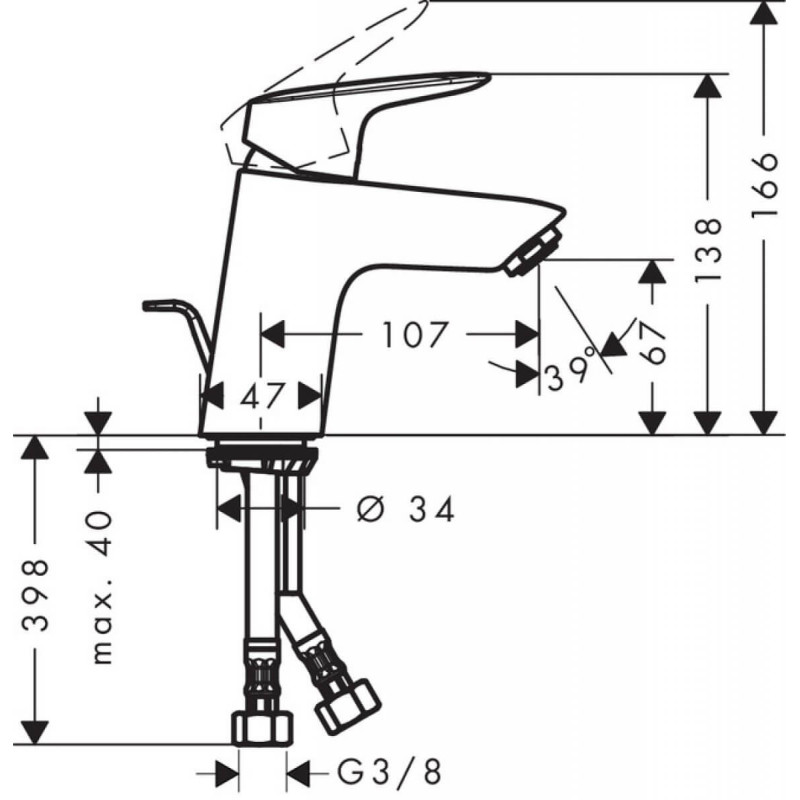 Bateria Umywalkowa Jednouchwytowa Logis 70 71070000 Hansgrohe