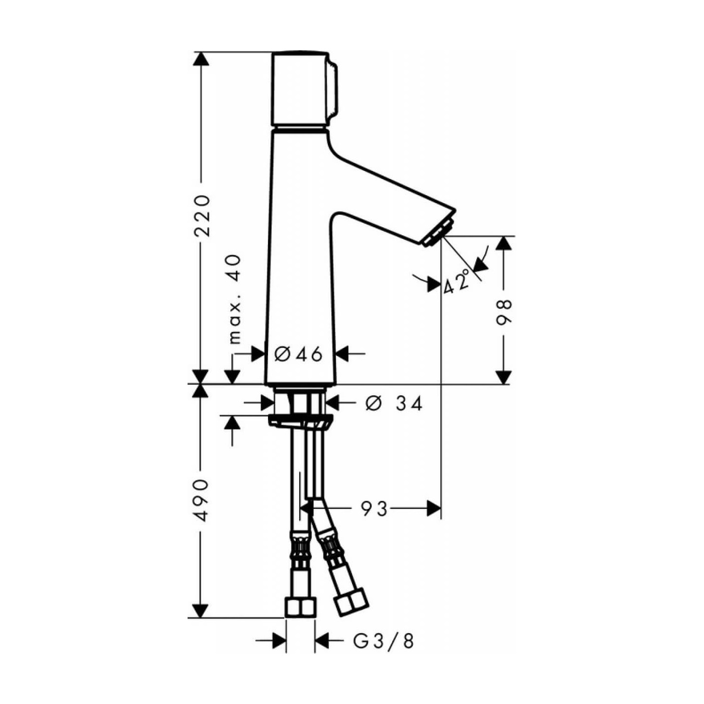 Bateria Umywalkowa Talis Select S 100 72043000 Hansgrohe