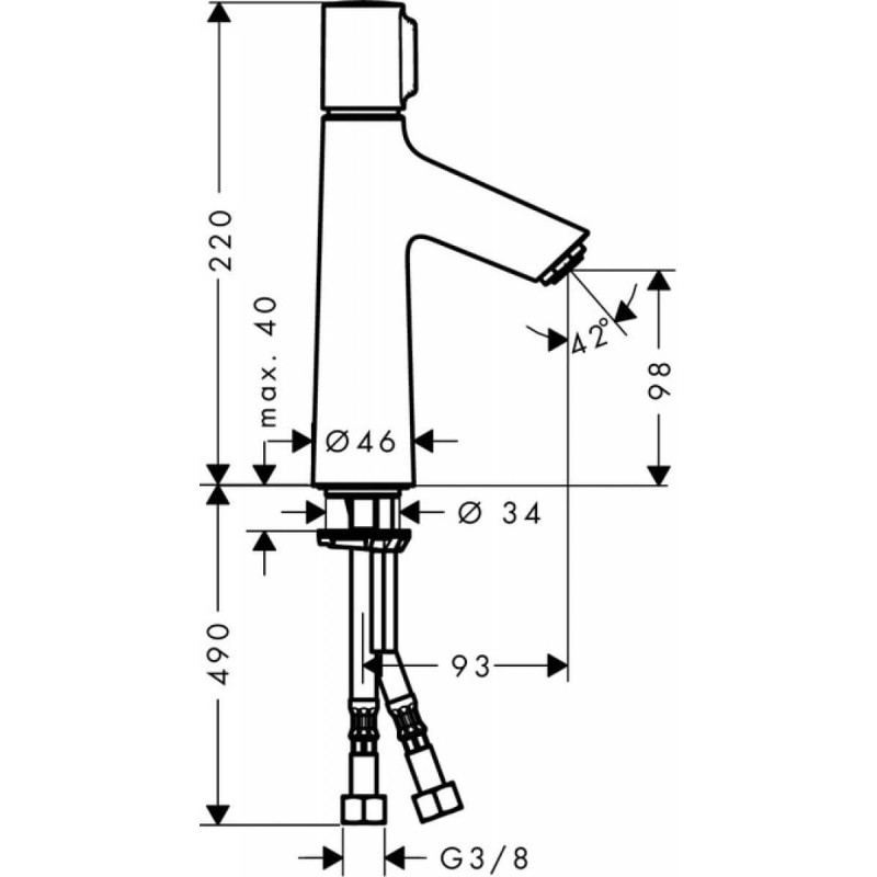 Bateria Umywalkowa Talis Select S 100 72043000 Hansgrohe