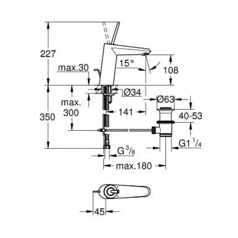 Bateria Umywalkowa Rozmiar M Eurodisc Joy 23427000 Grohe