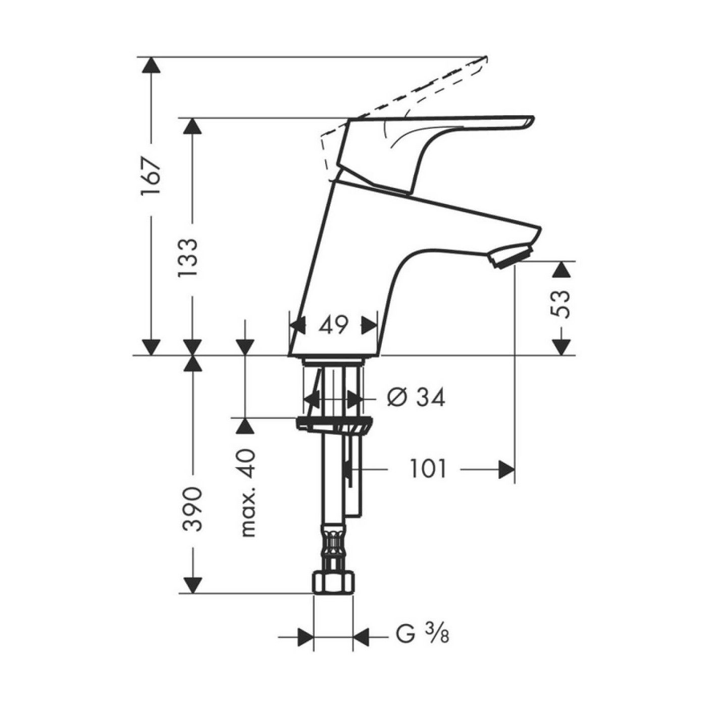 Bateria Umywalkowa Z Odpływem Focus Comfort Zone 70 31604000 Hansgrohe